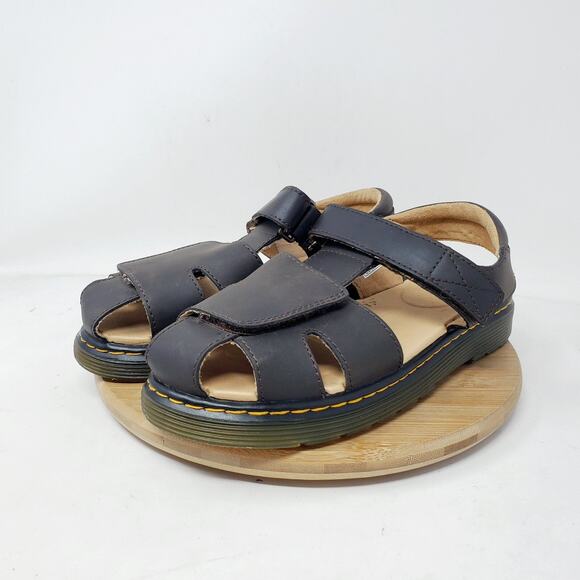 Dr Martens Sandals Womens 6 Moby‎ Brown Leather Chunky Platform Fisherman Shoes - Picture 2 of 12